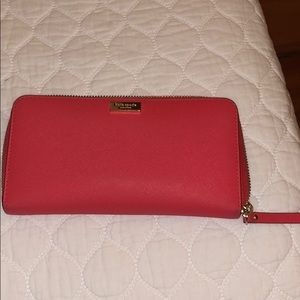 Kate Spade Coral Zip Around Wallet